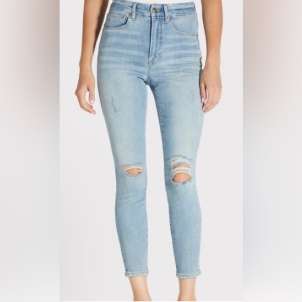 Good American Good Waist Cropped Jeans - NWT - Size 0 Women's Distressed